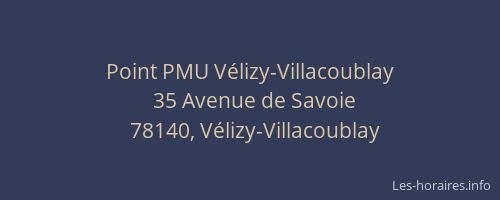 Point PMU V&eacute;lizy-Villacoublay