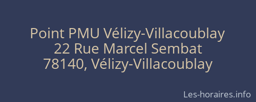 Point PMU Vélizy-Villacoublay