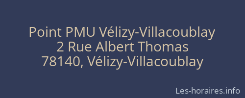 Point PMU Vélizy-Villacoublay