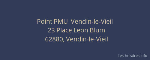 Point PMU  Vendin-le-Vieil