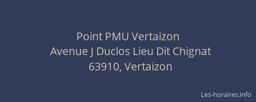 Point PMU Vertaizon