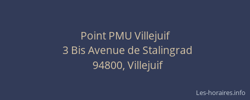 Point PMU Villejuif