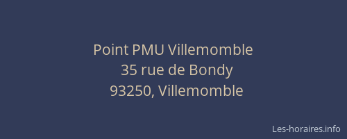 Point PMU Villemomble