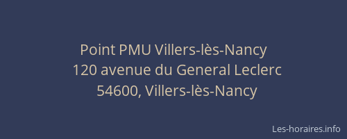 Point PMU Villers-lès-Nancy