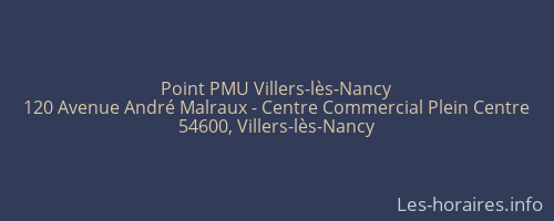 Point PMU Villers-lès-Nancy