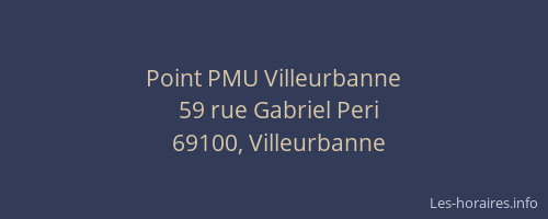 Point PMU Villeurbanne