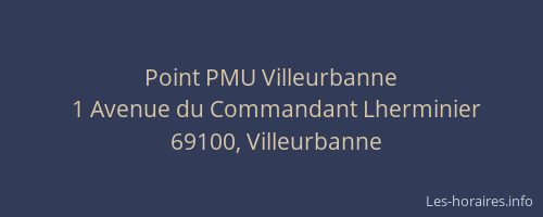 Point PMU Villeurbanne