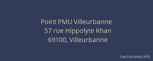 Point PMU Villeurbanne