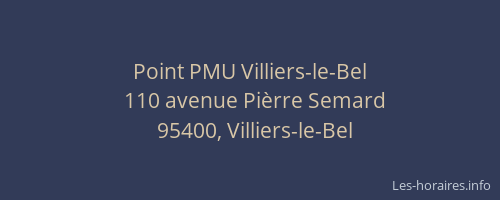 Point PMU Villiers-le-Bel