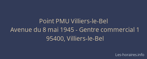 Point PMU Villiers-le-Bel