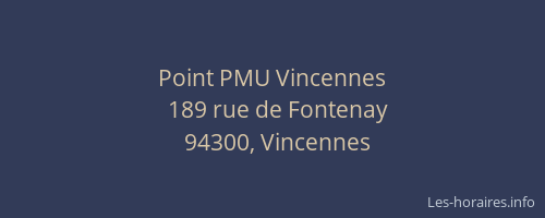 Point PMU Vincennes