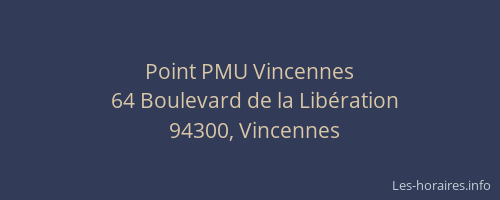 Point PMU Vincennes