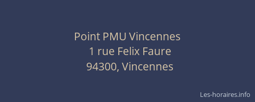 Point PMU Vincennes