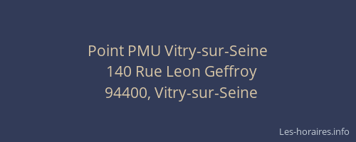 Point PMU Vitry-sur-Seine