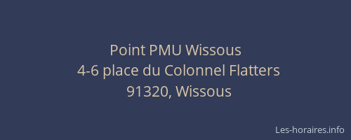 Point PMU Wissous
