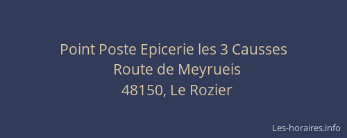 Point Poste Epicerie les 3 Causses