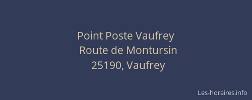 Point Poste Vaufrey