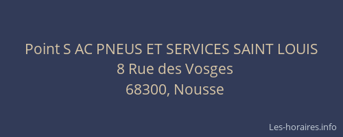 Point S AC PNEUS ET SERVICES SAINT LOUIS