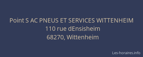 Point S AC PNEUS ET SERVICES WITTENHEIM