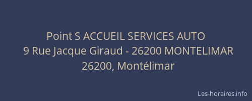 Point S ACCUEIL SERVICES AUTO