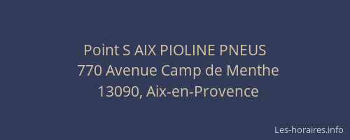 Point S AIX PIOLINE PNEUS