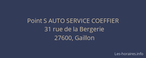 Point S AUTO SERVICE COEFFIER