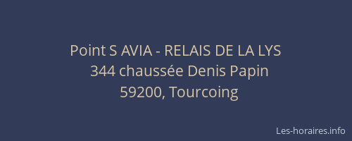 Point S AVIA - RELAIS DE LA LYS