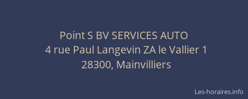 Point S BV SERVICES AUTO