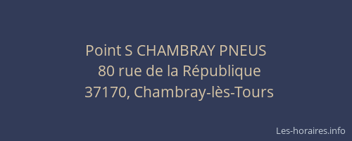 Point S CHAMBRAY PNEUS
