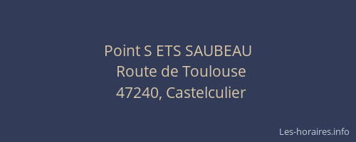 Point S ETS SAUBEAU