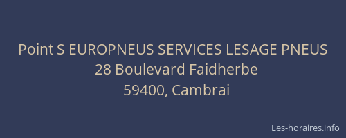 Point S EUROPNEUS SERVICES LESAGE PNEUS