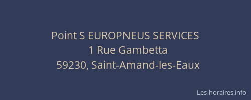 Point S EUROPNEUS SERVICES