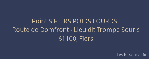 Point S FLERS POIDS LOURDS