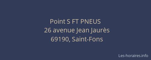 Point S FT PNEUS