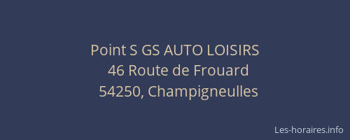 Point S GS AUTO LOISIRS