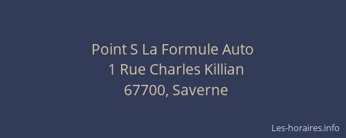 Point S La Formule Auto