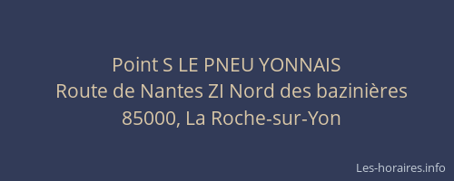 Point S LE PNEU YONNAIS
