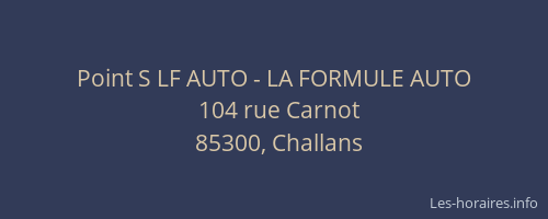 Point S LF AUTO - LA FORMULE AUTO