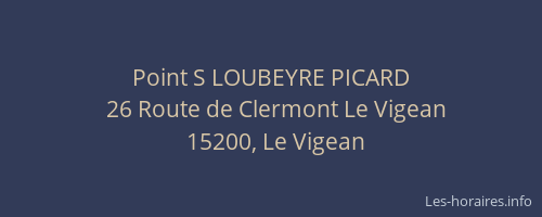 Point S LOUBEYRE PICARD