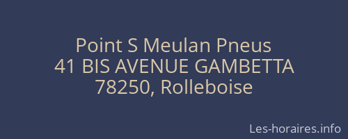 Point S Meulan Pneus