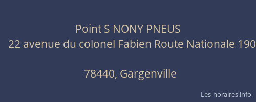 Point S NONY PNEUS