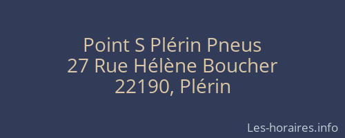 Point S Plérin Pneus