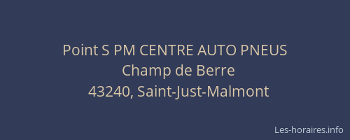 Point S PM CENTRE AUTO PNEUS