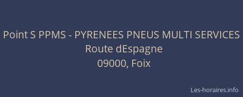 Point S PPMS - PYRENEES PNEUS MULTI SERVICES