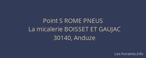 Point S ROME PNEUS