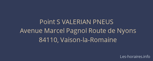 Point S VALERIAN PNEUS
