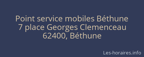Point service mobiles Béthune