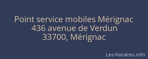 Point service mobiles Mérignac