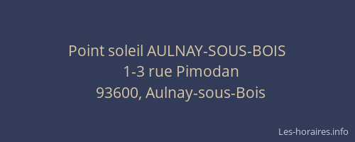 Point soleil AULNAY-SOUS-BOIS