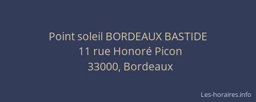 Point soleil BORDEAUX BASTIDE
